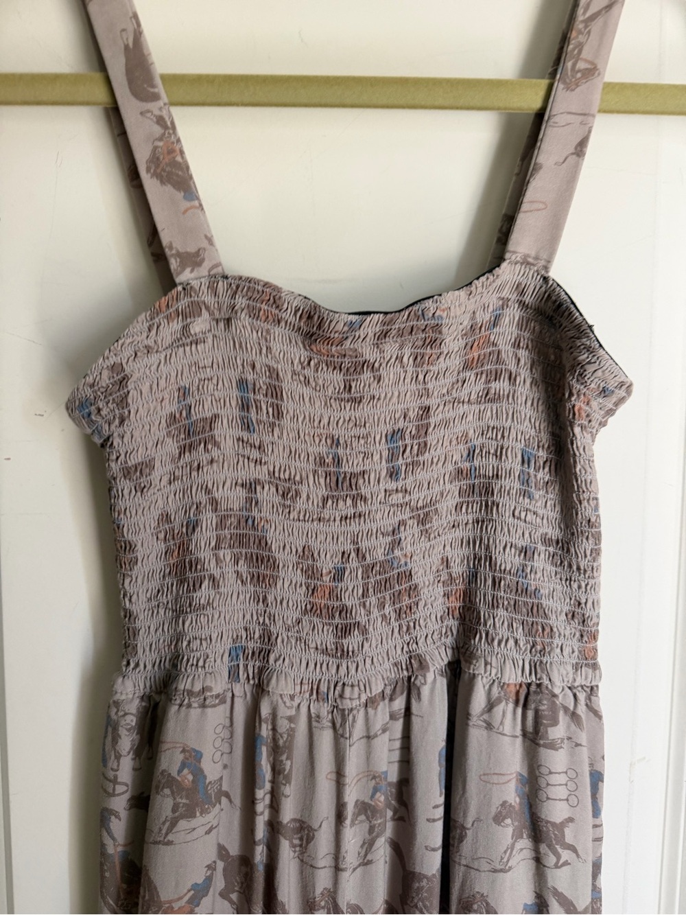 Rayón romper the trailride print jumpsuit M western rodeo country horse cowgirl - Picture 4 of 13